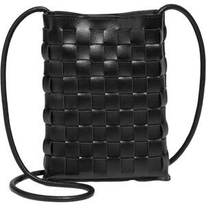 Woven Bag for Women，Handwoven Leather Crossbody Bag , Cell Phone Purse